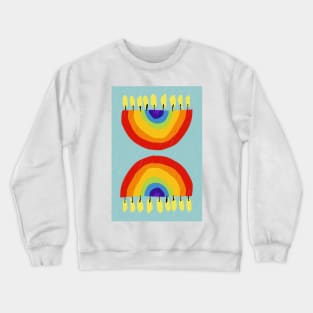 Rainbow Chanukiah Duck Egg Print Crewneck Sweatshirt